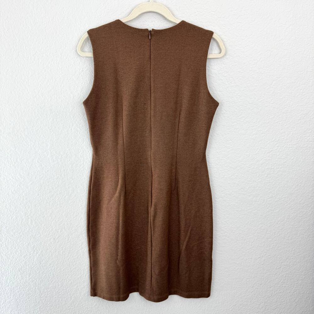 J. McLaughlin Womens Sleeveless Mini Dress Size M Neutral Stretch Minimal Brown - Picture 3 of 7